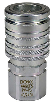 4AGOF5-PV-PS by Dixon Valve | Hydraulic Quick Disconnect Coupling | AG-Series | 5/8" Female ORB x 1/2" Agricultural Interchange Push-Pull Ball Valve | Socket | Nitrile Seal | Steel