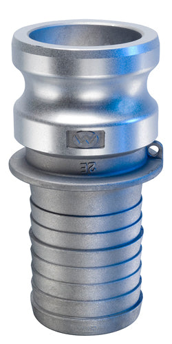 AL-E075 by Kuriyama | AL-E Series | Part E | Cam & Groove Fitting | 3/4" Adapter x 3/4" Hose Barb | Aluminum
