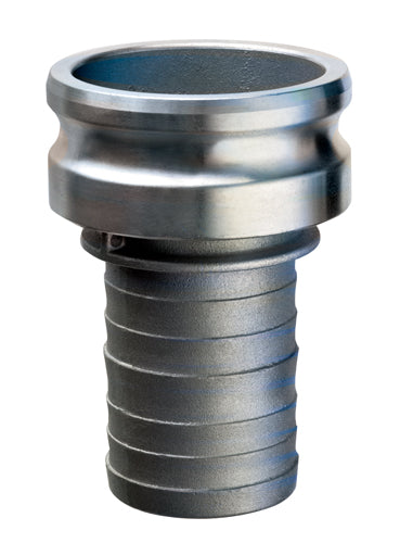 AL-E2015 by Kuriyama | AL-E Series | Part E | Cam & Groove Fitting | 2" Adapter x 2-1/2" Hose Barb | Aluminum