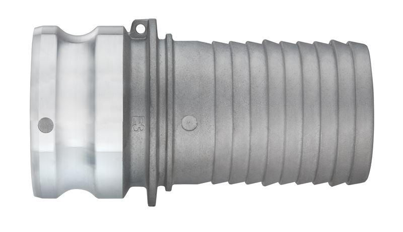 HDAL-E801 by Kuriyama | AL-E Series | Part E | Cam & Groove Fitting | 8" Adapter x 8" Hose Barb | Aluminum