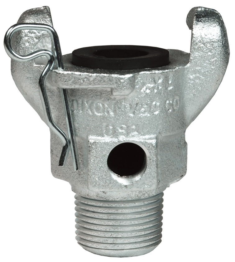AM7T Air King® by Dixon Valve | Pneumatic Fitting with Gauge Port | 2-Lug Hose End | Chicago Style x 3/4" Male NPT | Iron