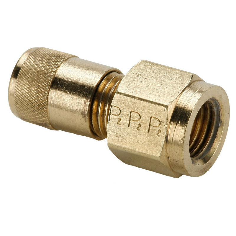 AVUR3-4 by Parker | Access Valve | 1/4" Female Flare w/ Copper Gasket | Straight | Brass | Pack of 5