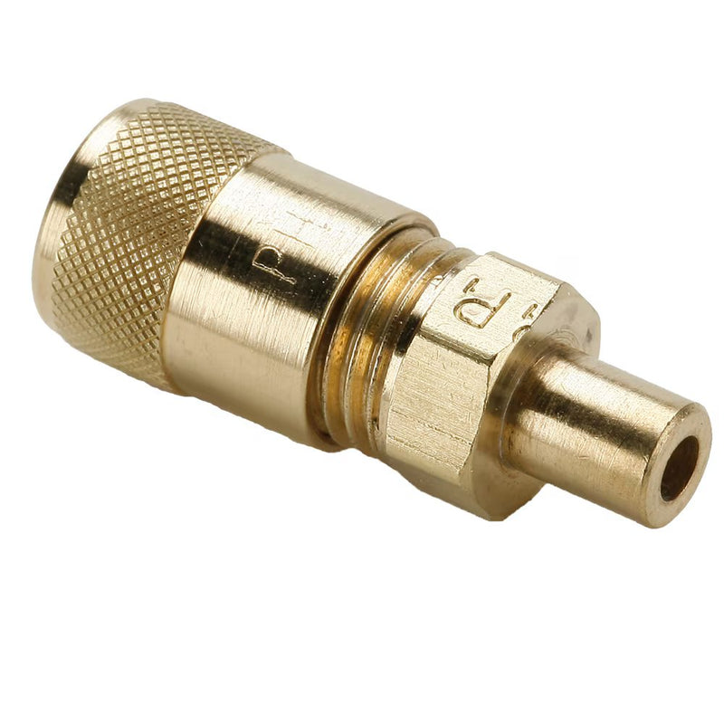 AVUS-42 by Parker | Access Valve | 1/8" O.D. Tube or 1/4" Solder Fitting/Swaged Tube | Straight | Brass | Pack of 5