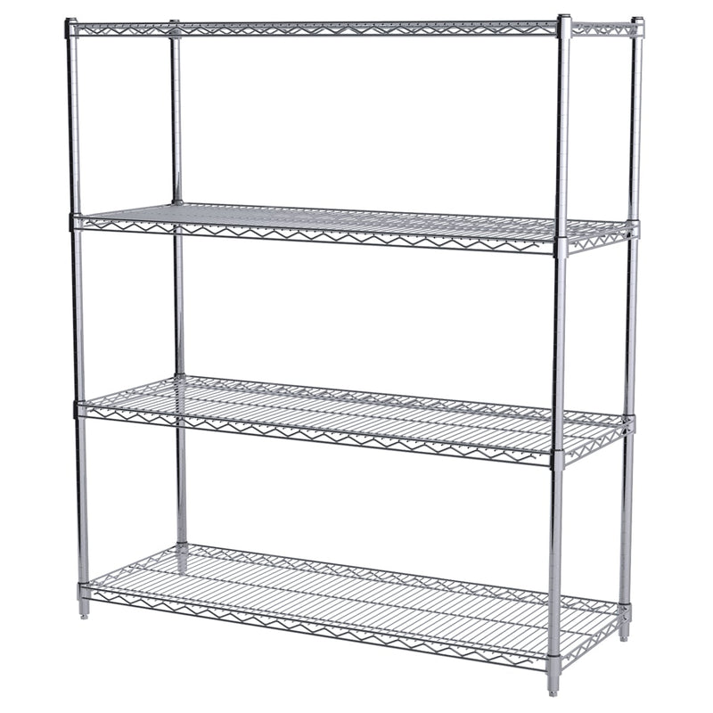 AWS861848SU by Akro-Mils | Wire Shelving Starter Units w/ Leveling Feet | 4 Posts and Shelves Included | 18" x 48" x 86" | Steel