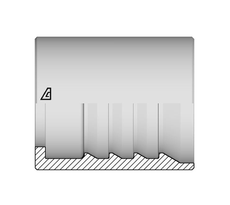 AS4-20 Alfagomma by Kuriyama | A Series / AS4 Series | Two-Piece Skive Ferrule | -20 Hose Dash Size | 1-1/4" Hose ID | Steel