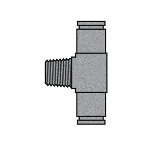 B-31872-04-04-02 Breco by Foster | Air Brake | 1/4" Push-to-Connect x 1/4" Push-to-Connect x 1/8" Male NPTF Thread | Tee