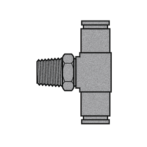 B-31872S-08-08-08 Breco by Foster | Air Brake | 1/2" Push-to-Connect x 1/2" Push-to-Connect x 1/2" Male NPTF Thread | Swivel | Tee