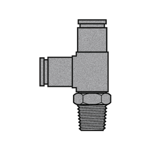 B-31871S-08-06-08 Breco by Foster | Air Brake | 1/2" Push-to-Connect x 1/2" Push-to-Connect x 3/8" Male NPTF Thread | Swivel | Tee