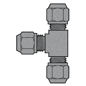 B-31364-04-06-06 Breco by Foster | Air Brake | 1/4" Tube Compression x 3/8" Tube Compression x 3/8" Tube Compression | Union | Tee