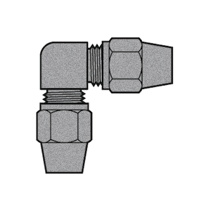 B-31365-04-04 Breco by Foster | Air Brake | 1/4" Tube Compression x 1/4" Tube Compression | Union | 90° Elbow