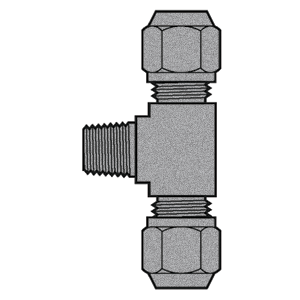B-31472-06-04-04 Breco by Foster | Air Brake | 3/8" Tube Compression x 1/4" Tube Compression x 1/4" Male NPTF Thread | Tee