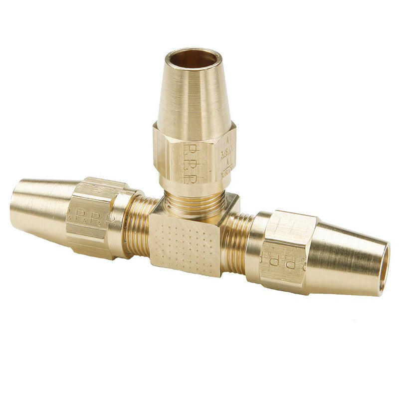 264AB-4 by Parker | Air Brake - AB Fittings | Union | 1/4" Tube Size x 7/16" Thread | 1.20" Length | Tee | Brass | Pack of 10