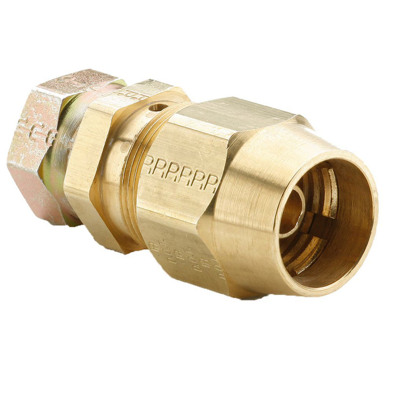 66RBSV-8-7/8 by Parker | Air Brake Hose Ends Fittings | 1/2" Hose Size x 7/8" Female Swivel Thread | 1-1/8" Hex1 | 1" Hex2 | 2.36" Length | Straight | Brass | Pack of 5