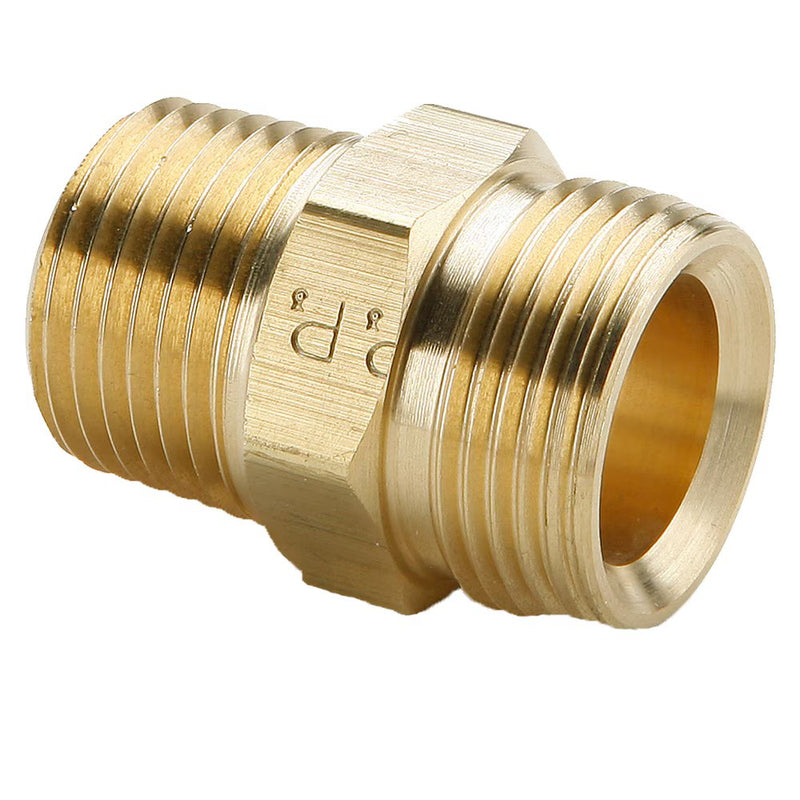 76RB-7/8-6 by Parker | Air Brake Hose Ends Fittings | 3/8" Male Pipe Thread x 7/8" Thread | 7/8" Hex | 1.25" Length | Straight | Brass | Pack of 5