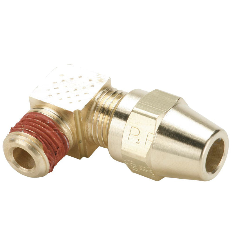 VS269AB-6-2 by Parker | Air Brake - AB Fittings | 3/8" Tube Size x 1/8" Male Pipe Thread x 17/32" Thread | 90° Elbow | Brass | Pack of 25