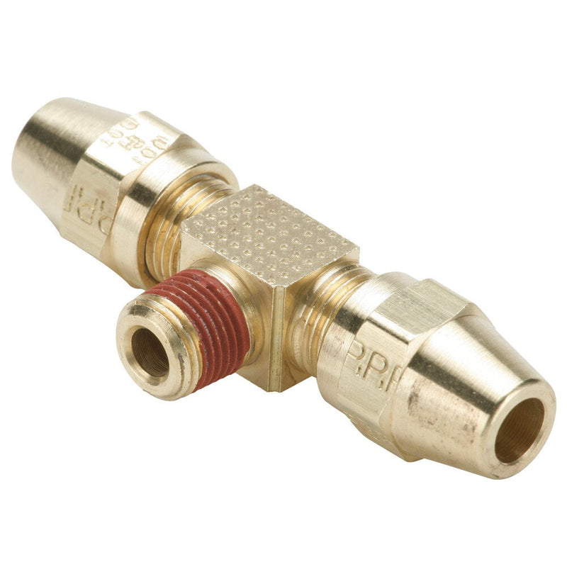 VS272AB-6-2 by Parker | Air Brake - AB Fittings | 3/8" Tube Size x 1/8" Male Pipe Thread x 17/32" Thread | Tee | Brass | Pack of 10