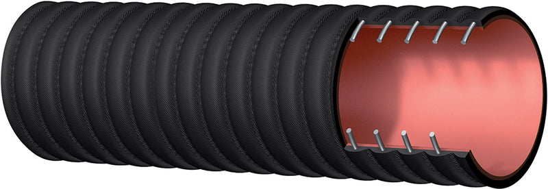 T704HA600X100 Alfagomma by Kuriyama | T704HA Series | "The Boomer" Industrial Sewer Vacuum Hose | 6" ID | 7.04" OD | 150 PSI | Black | 100ft Length
