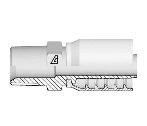 S-2424-MNPT Alfagomma by Kuriyama | S Series | One-Piece AlfaCrimp Hydraulic Hose Fitting | -24 Male NPTF 60° Seat x -24 Hose ID | Steel