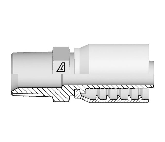 S-2020-MNPT Alfagomma by Kuriyama | S Series | One-Piece AlfaCrimp Hydraulic Hose Fitting | -20 Male NPTF 60° Seat x -20 Hose ID | Steel