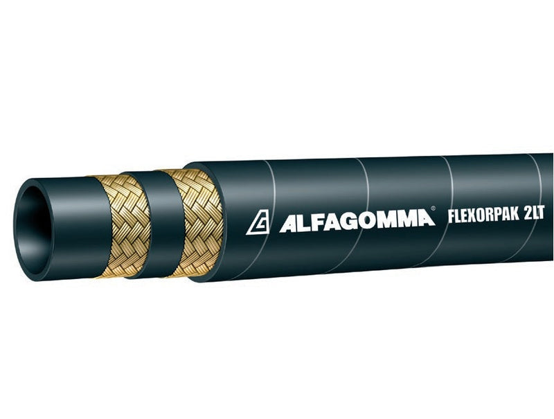 TF2LT-04 Alfagomma by Kuriyama | TF2LT Series | SAE 100R16 | FLEXOPAK Low Temp Hydraulic Hose | Compact 2-Wire Braid | 1/4" ID | 0.51" OD | 6000 PSI