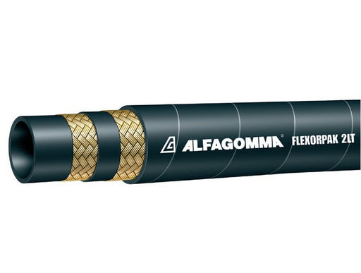 TF2LT-06 Alfagomma by Kuriyama | TF2LT Series | SAE 100R16 | FLEXOPAK Low Temp Hydraulic Hose | Compact 2-Wire Braid | 3/8" ID | 0.66" OD | 5000 PSI