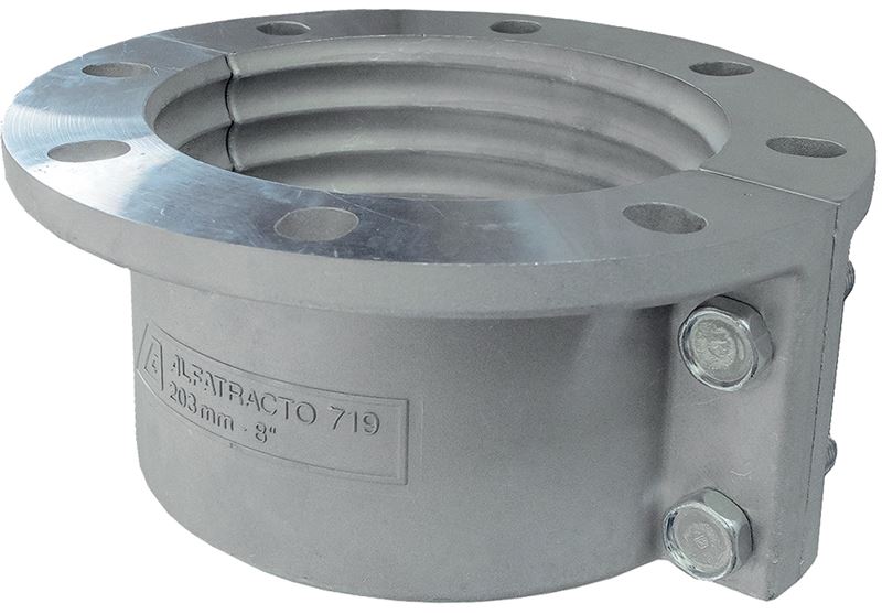 ALFAMUFF800 Alfagomma by Kuriyama | ALFAMUFF Series | Field Replaceable Fixed Flange-Muff Coupling | 150# Flange End for 8" T719AA Hose Only | Aluminum