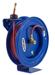 P-LP-425-AL by Coxreels | Alumi-Pro Series | 300 PSI Spring Driven Hose Reel for Air & Water | 1/2" Hose ID, 1/2" FNPT Inlet x 1/2" MNPT Hose End | Aluminum | 25ft PVC Hose Included