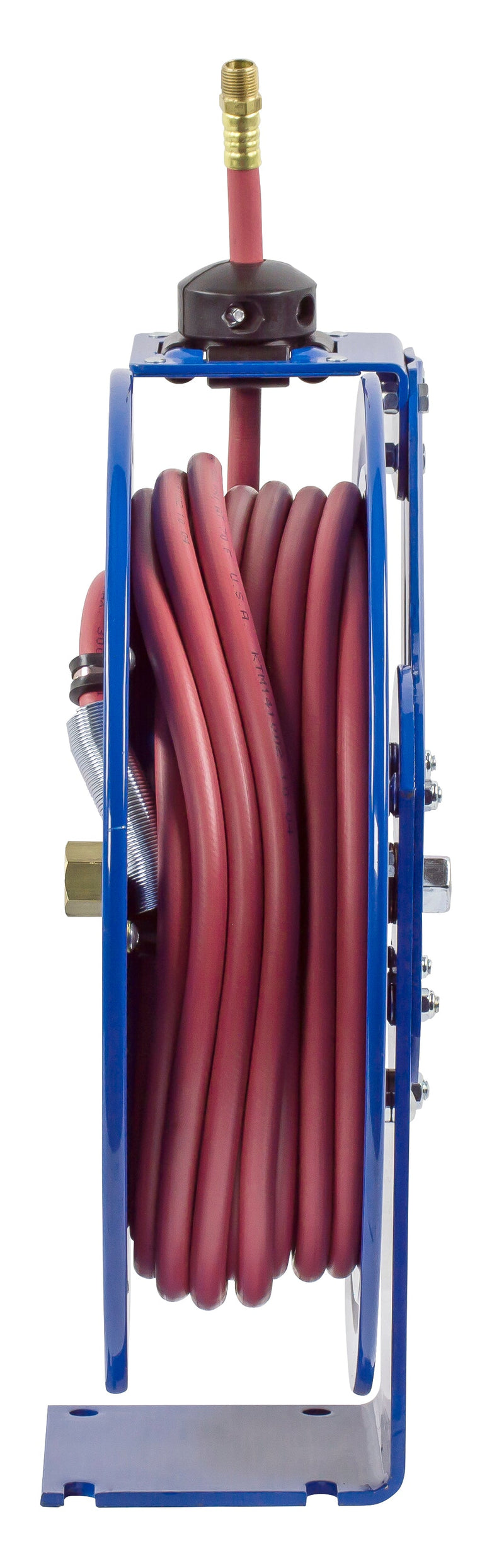 P-LP-350-AL by Coxreels | Alumi-Pro Series | 300 PSI Spring Driven Hose Reel for Air & Water | 3/8" Hose ID, 3/8" FNPT Inlet x 3/8" MNPT Hose End | Aluminum | 50ft PVC Hose Included