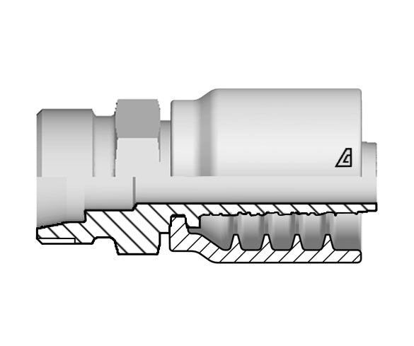 B-1642-MMSH Alfagomma by Kuriyama | B Series | One-Piece AlfaCrimp Hydraulic Hose Fitting | DIN 3865 Heavy | -16 Hose ID x 42mm Male Metric 24° Seat | Steel