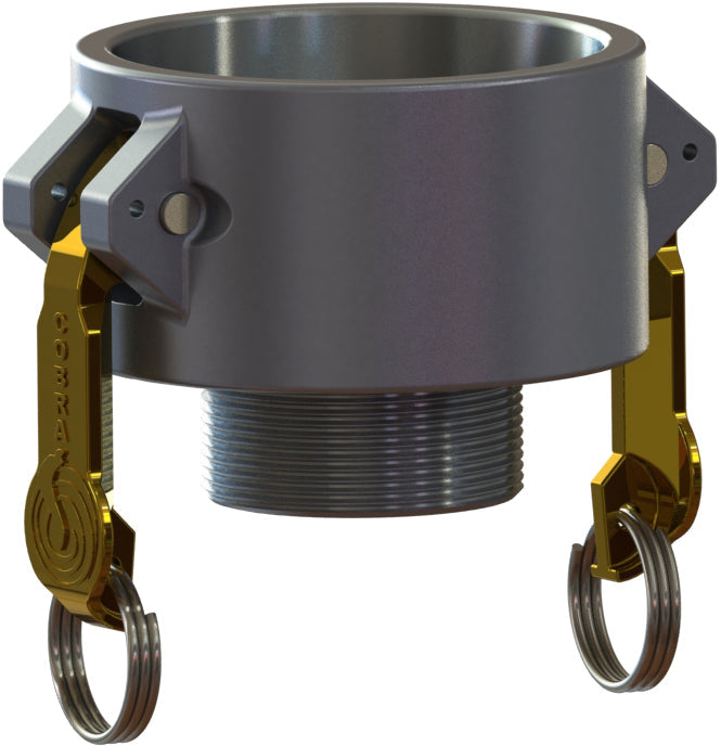 B-AL-1510 by Campbell Fittings | Standard Cam & Groove | Jump Size B | 1-1/2" Coupler x 1" Male NPT Thread | Straight | Aluminum