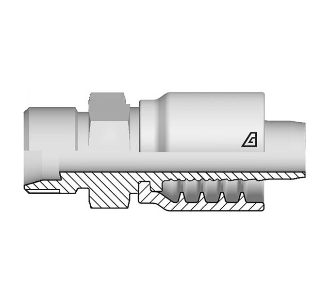 B-1212-BTTF Alfagomma by Kuriyama | B Series | One-Piece AlfaCrimp Hydraulic Hose Fitting | -12 Hose ID x -12 Bite Type Tube | Steel