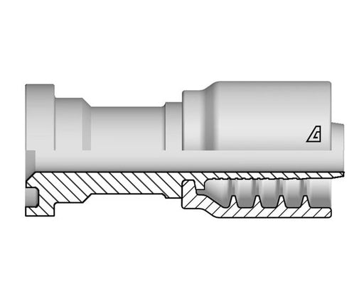 B-1212-C61S Alfagomma by Kuriyama | B Series | One-Piece AlfaCrimp Hydraulic Hose Fitting | SAE J518 | -12 Hose ID x -12 Code 61 Flange | Steel