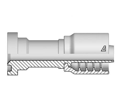 B-1620-C62S Alfagomma by Kuriyama | B Series | One-Piece AlfaCrimp Hydraulic Hose Fitting | SAE J518 | -16 Hose ID x -20 Code 62 Flange | Steel
