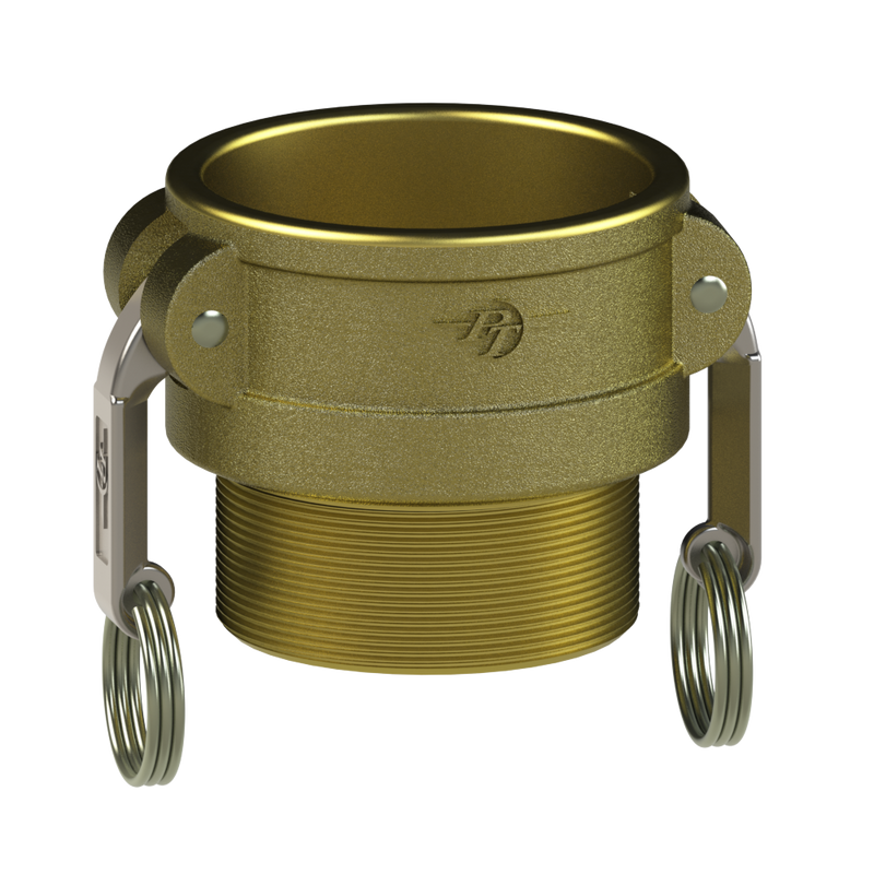 1290215 (15B) by PT-Coupling | Cam & Groove Adapter | Type B | 1-1/2" Coupler x 1-1/2" Male NPT | Brass/HBS | Buna-N Seal