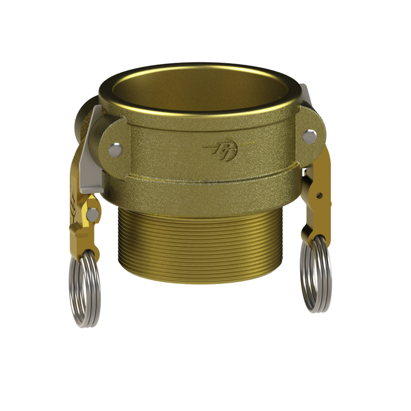 1200230L2 (30B SLII) by PT-Coupling | STA-LOK® II Cam & Groove Adapter | Type B | 3" Coupler x 3" Male NPT | Brass/SLB | Buna-N Seal