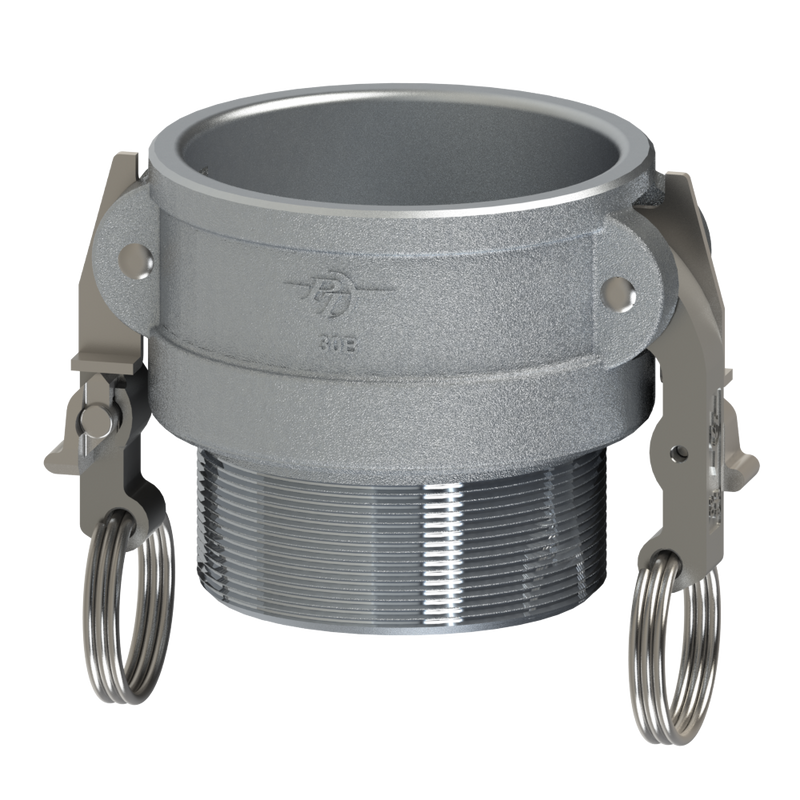 2000230L2 (30B SLII) by PT-Coupling | STA-LOK® II Cam & Groove Adapter | Type B | 3" Coupler x 3" Male NPT | Hard Coat Aluminum | Buna-N Seal