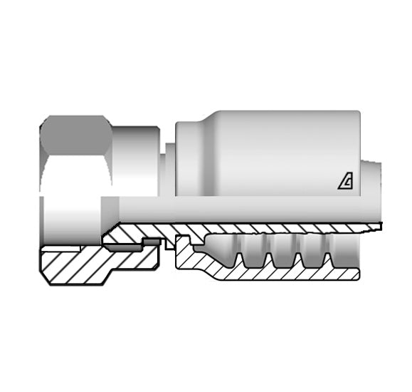 B-1010-FJSH Alfagomma by Kuriyama | B Series | One-Piece AlfaCrimp Hydraulic Hose Fitting | -10 Hose ID x -10 Female JIC 37° | Steel