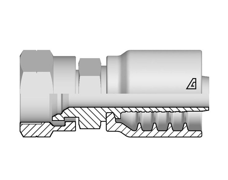 B-1633-FKOS Alfagomma by Kuriyama | B Series | One-Piece AlfaCrimp Hydraulic Hose Fitting | -16 Hose ID x M33x1.5 Female Komatsu | Steel