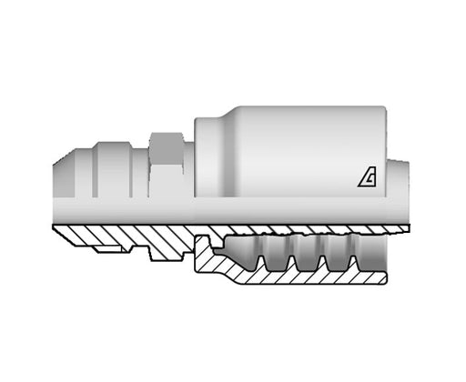 B-0610-MJIC Alfagomma by Kuriyama | B Series | One-Piece AlfaCrimp Hydraulic Hose Fitting | -06 Hose ID x -10 Male JIC 37° Cone | Steel