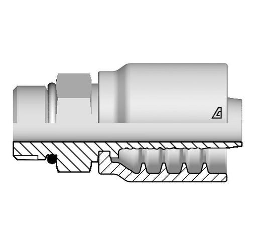 B-1012-MORB Alfagomma by Kuriyama | B Series | One-Piece AlfaCrimp Hydraulic Hose Fitting | -10 Hose ID x -12 SAE Male O-Ring Boss | Steel