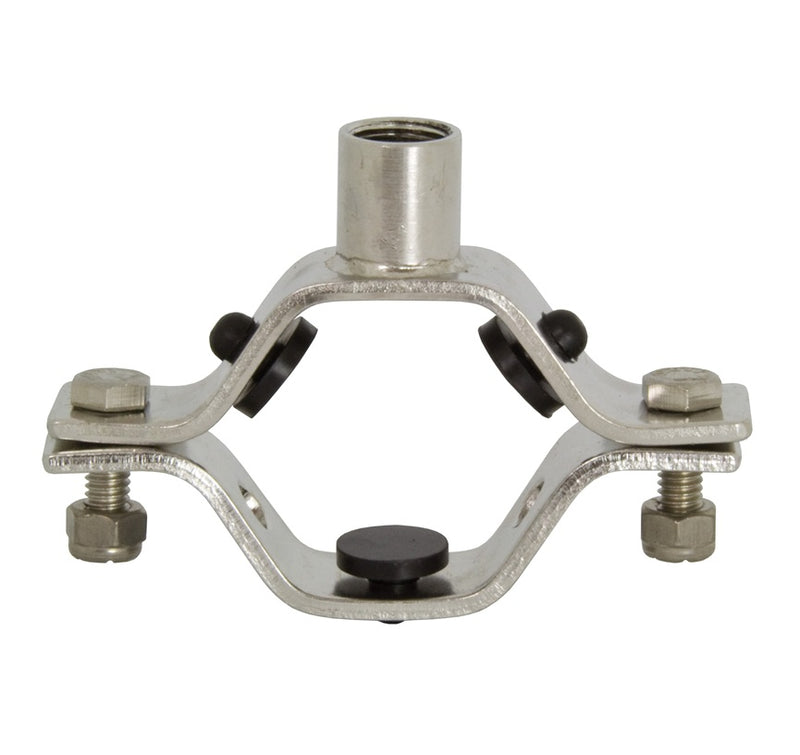 B24RGC16-G600 Dixon Valve 304 Stainless Steel Hex Hanger with Nitrile Grommets & All Thread Coupler - 6" Tube OD