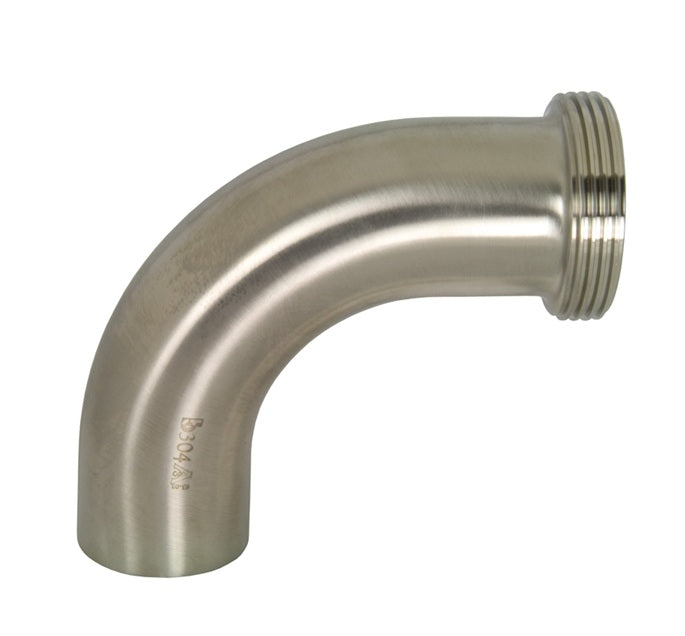 B2T-G300 Dixon Valve 304 Stainless Steel Sanitary Threaded Bevel Seat x Weld 90° Elbow - 3" Tube OD