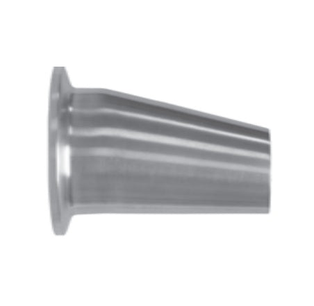 B32M-R200150 Dixon Valve 316L Stainless Steel Sanitary Clamp x Weld Eccentric Reducer (#7 Finish) - 2" x 1-1/2" Tube OD