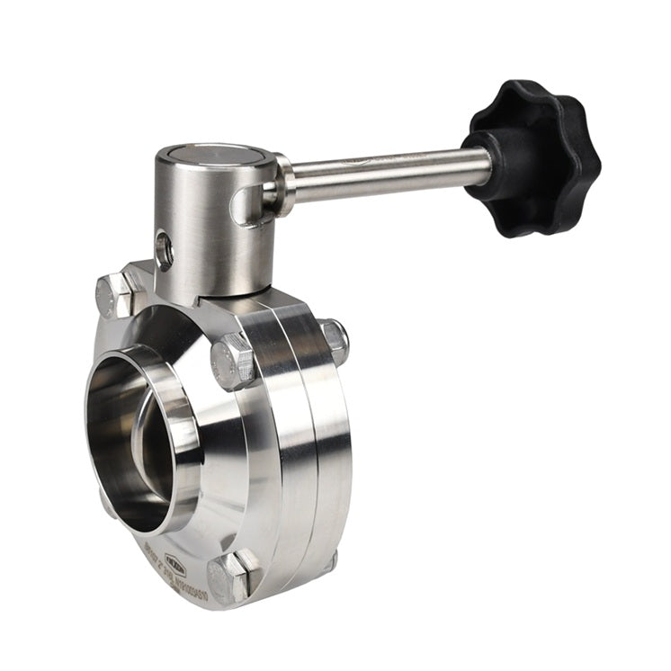 B5107S075BB-B Dixon Valve 3/4" 316L Stainless Steel Sanitary Weld End Butterfly Valve - Infinite Handle - Silicone Seats