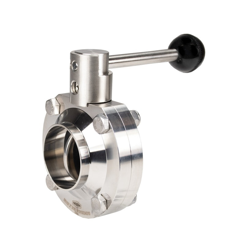 B5107V075BB-A Dixon Valve 3/4" 316L Stainless Steel Sanitary Weld End Butterfly Valve - Pull Handle - FKM Seats