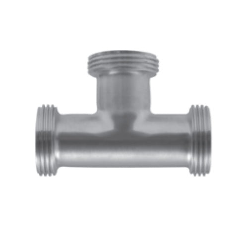 B7-G200 Dixon Valve 304 Stainless Steel Sanitary Polished Tee - Threaded Bevel Seat Ends - 2" Tube OD