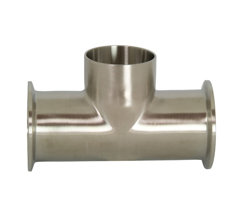 B7MMW-G150 Dixon Valve 304 Stainless Steel Sanitary Polished Clamp Run x Weld Branch Tee (#7 Finish) - 1-1/2" Tube OD