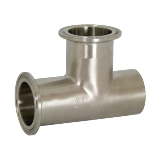 B7WMM-G300 Dixon Valve 304 Stainless Steel Sanitary Polished Weld x Clamp Run x Clamp Branch Tee - 3" Tube OD