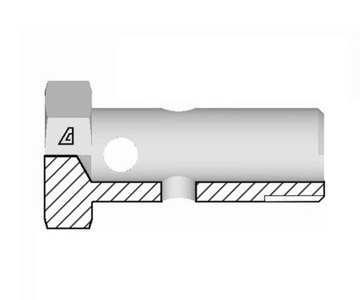 BBOLT-06 Alfagomma by Kuriyama | A Series | Two-Piece Hydraulic Hose Fitting | -06 BSPP Banjo Bolt | Steel