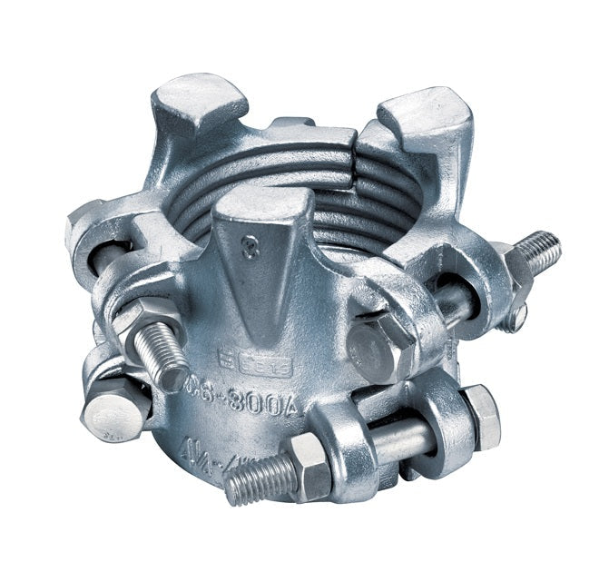 BC6-400A by Kuriyama | BC6 Series | 6-Bolt Interlocking Hose Clamp | 4" Hose ID | 4-7/8" to 5-5/16" Size Range | Plated Ductile Iron